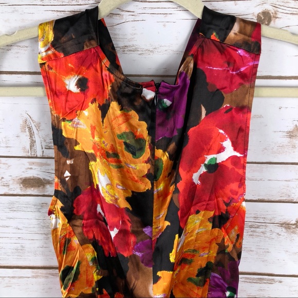 Cache bright floral silk blend sleeveless top - Picture 7 of 8